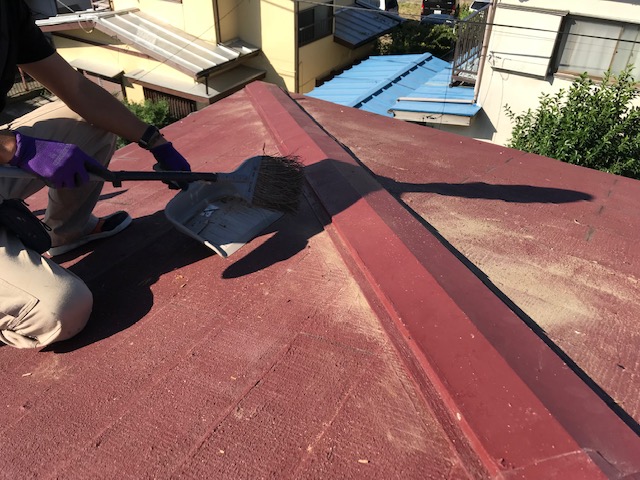 千葉県木更津市　屋根板金工事　化粧スレート屋根　棟板金の修理 (4)